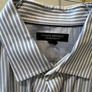 Banana Republic Blue Dress Shirt with Stripes